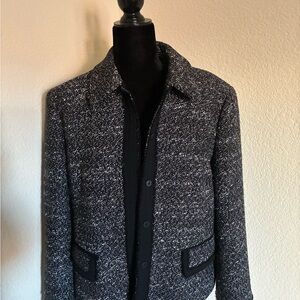 Lafayette 148 New York Black and White Textured Jacket